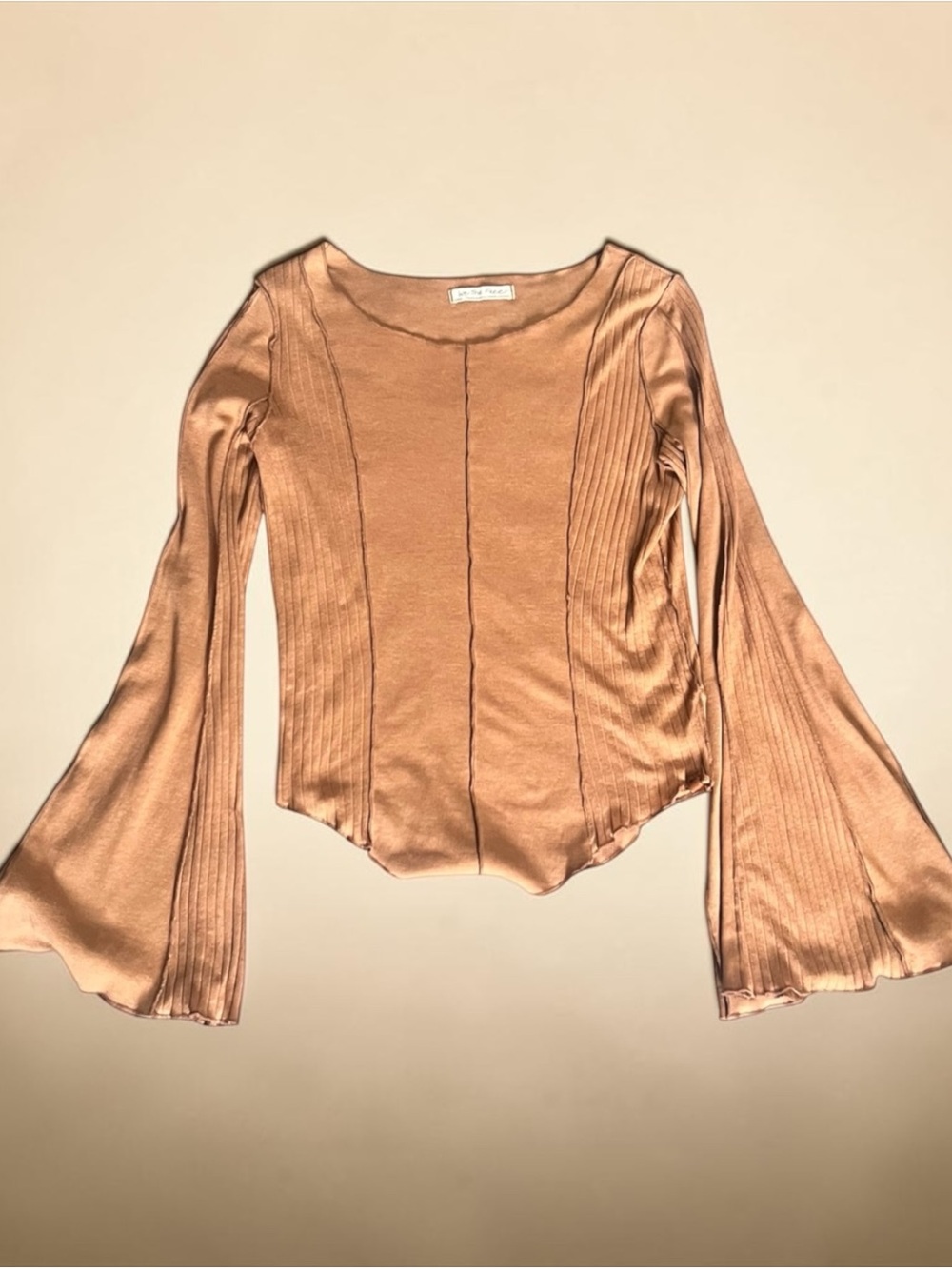 We The Free | Light Bronze Bell Sleeve Blouse | Size Large
